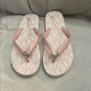 Michael Kors Blush Sandals with Gold Logo